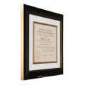 12x15 Tuscan Collection Black and Gold Archival Document Frame with Warm White Mat for 8.5x11 Document